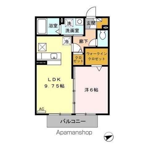 ヴィラ シャルマン B棟(1LDK/1階)の間取り写真