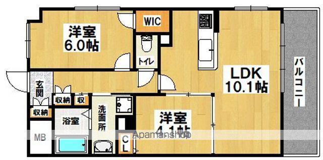 SOPHIA COURT宿院(2LDK/9階)の間取り写真