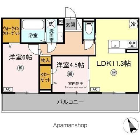 シエル原田(2LDK/2階)の間取り写真