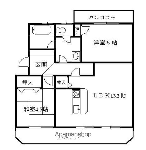 サンハイツふじ(2LDK/2階)の間取り写真