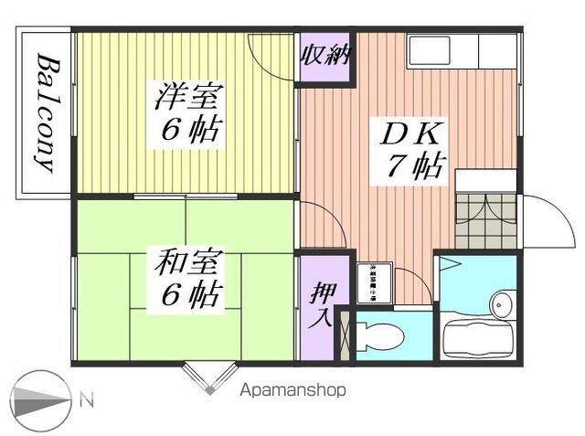 ウィンベル・ハイツ(2DK/1階)の間取り写真