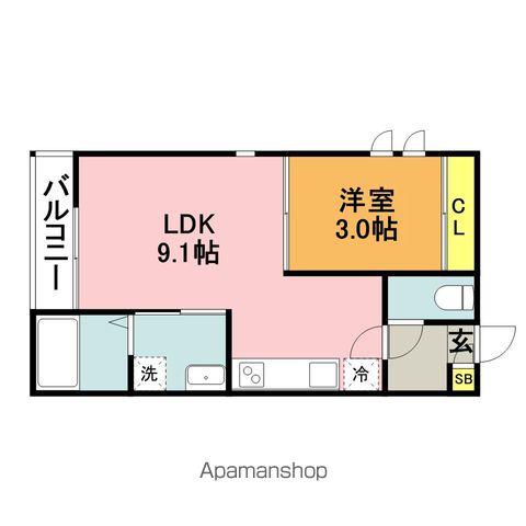 GRANDTIC F 井尻Ⅱ(1LDK/1階)の間取り写真