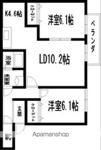 アプリコットハウス(2LDK/1階)の間取り写真
