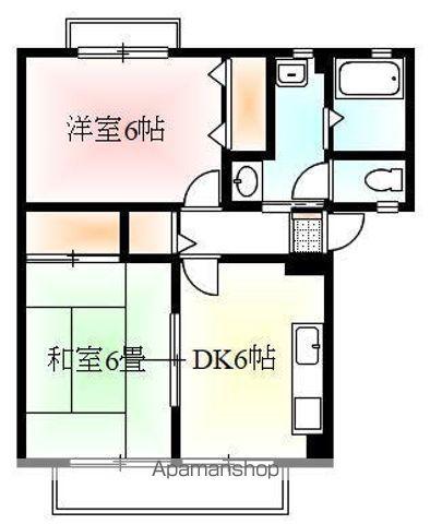 AN A・B・C・D棟(2DK/2階)の間取り写真