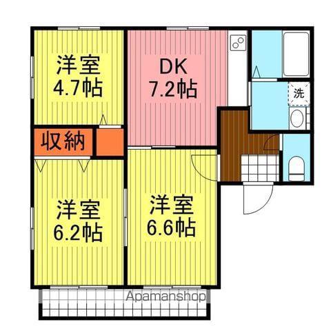 ゼフィール錦見(3DK/1階)の間取り写真