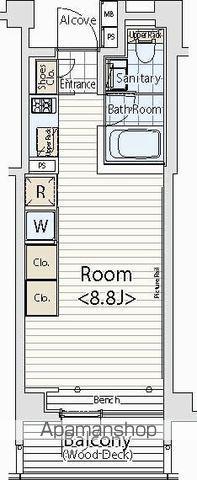カスタリア市ヶ谷(ワンルーム/2階)の間取り写真