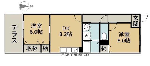 アスナロ21(2DK/1階)の間取り写真