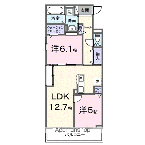 SYS大将軍(2LDK/2階)の間取り写真