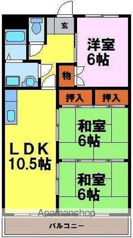 サンシャイン20ビル(3LDK/1階)の間取り写真