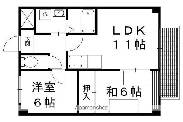 第2メゾン・ミソノ(2LDK/5階)の間取り写真