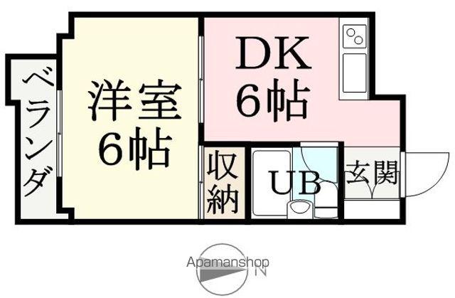 メゾンやまもと(1DK/2階)の間取り写真