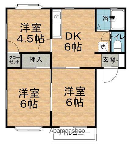 アメニティ二子(3DK/2階)の間取り写真