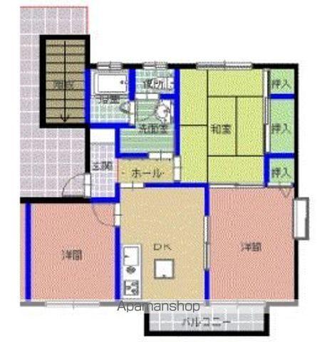 フレグランス皿山A棟・B棟(3DK/1階)の間取り写真