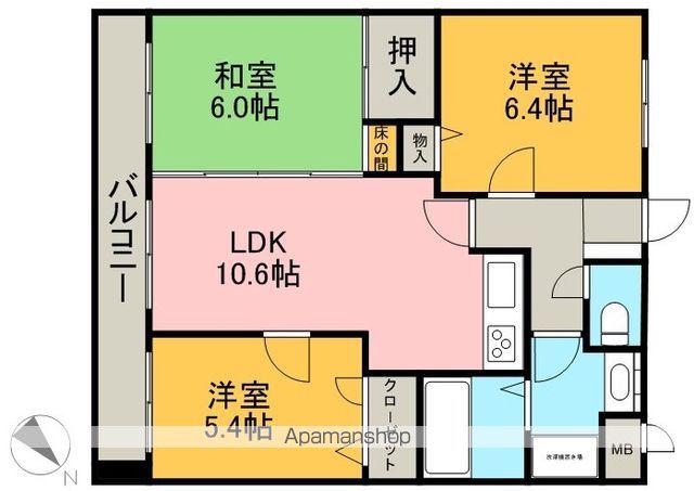 ライオンズマンション新大江第二(3LDK/2階)の間取り写真