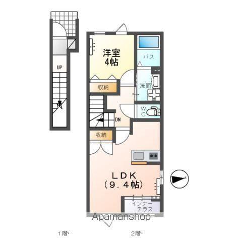 常磐線 佐和駅 徒歩32分 2階建 新築(1LDK/2階)の間取り写真