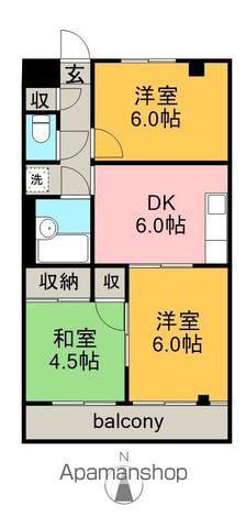 シティーハイム児玉(3DK/3階)の間取り写真