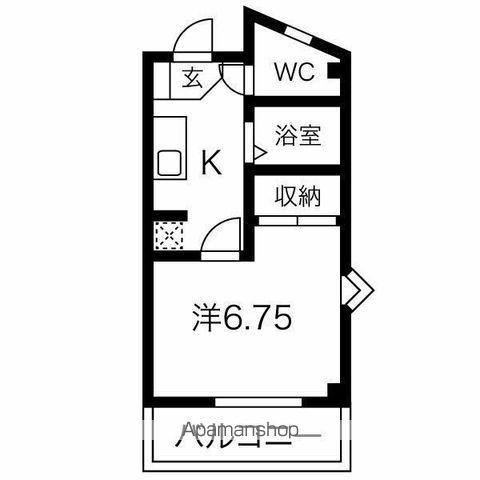 プリミエール八田(1K/4階)の間取り写真