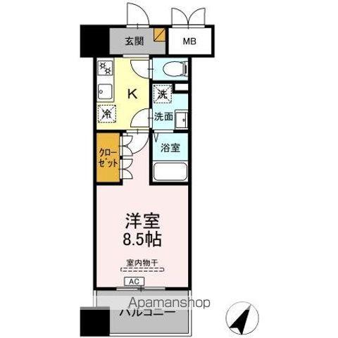 D-ROOM千葉中央(1K/2階)の間取り写真