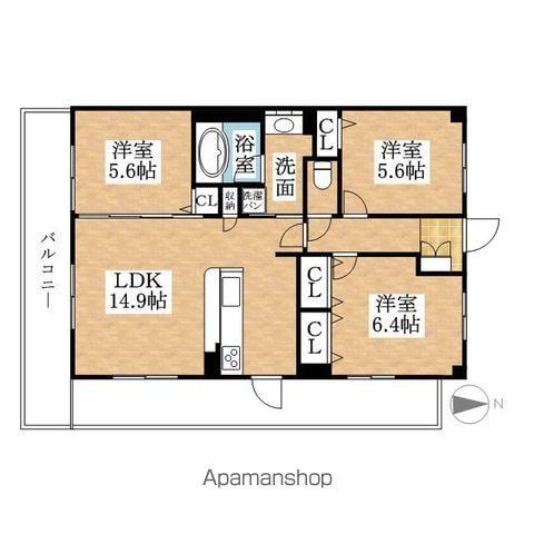 THEPARKTOKINOTERRACE(3LDK/1階)の間取り写真