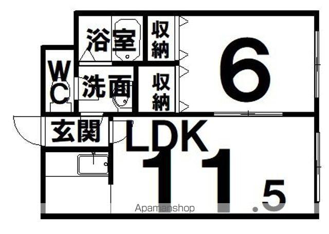 リベアビッグベン(1LDK/2階)の間取り写真