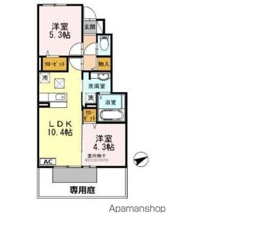 プランドールM(2LDK/1階)の間取り写真