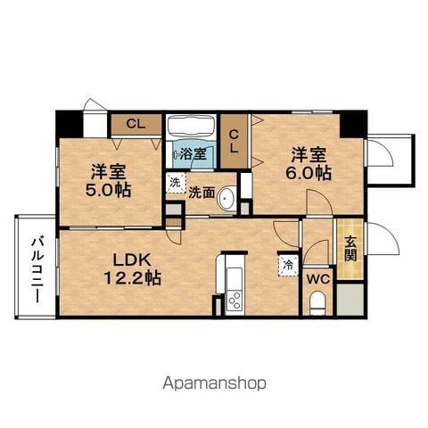 COMFORTOSAKATEMMANGU(2LDK/5階)の間取り写真