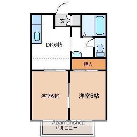 セフィラ北新町A(2DK/1階)の間取り写真