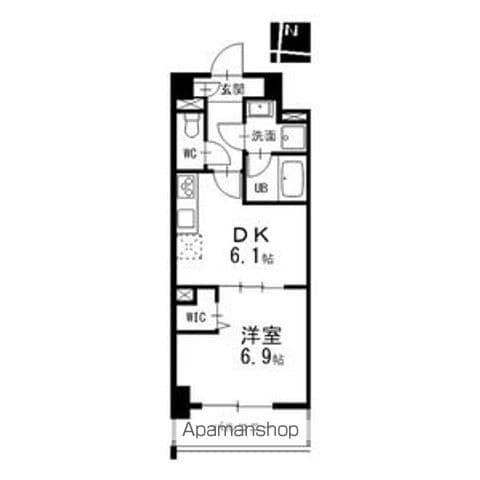 プレスティ則武(1DK/4階)の間取り写真