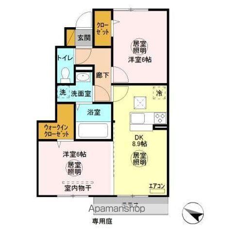 セレクト(2DK/1階)の間取り写真