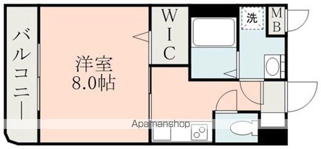 LUZ県立大学前(1K/2階)の間取り写真