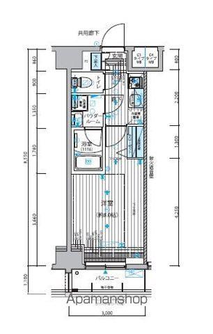 メインステージ入谷Ⅱ(1K/4階)の間取り写真