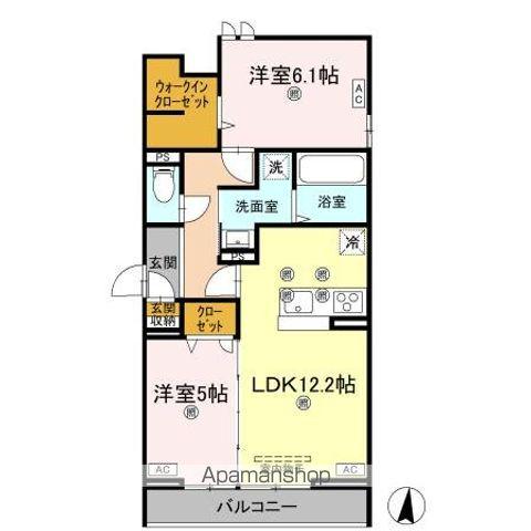 アズールスカイ(2LDK/3階)の間取り写真