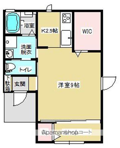 ソレイユ郭内(1K/2階)の間取り写真
