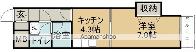 パレスウィスタリア(1K/3階)の間取り写真