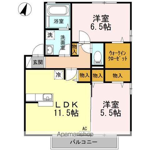 セジュールセラ C棟(2LDK/2階)の間取り写真