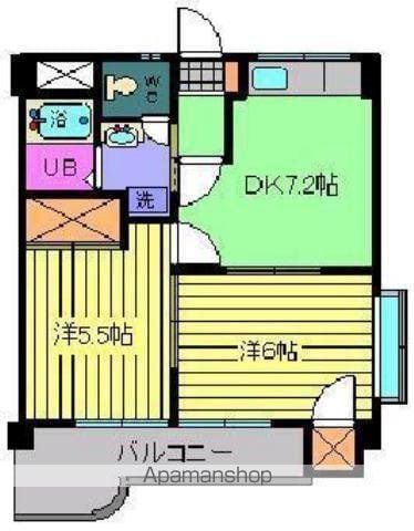 ファミール スクウェア(2DK/2階)の間取り写真