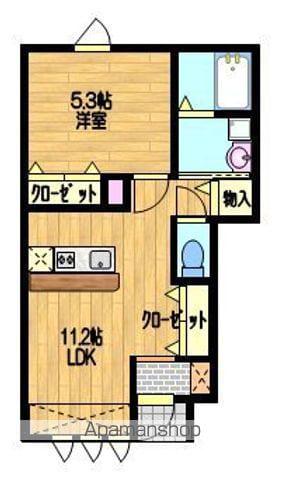 ベルフラット大町(1LDK/1階)の間取り写真