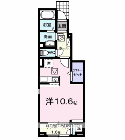 アルストロメリア(ワンルーム/1階)の間取り写真