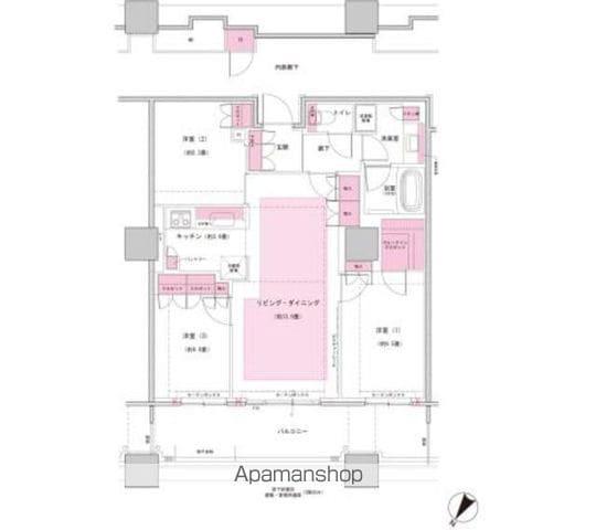 BRILLIA有明 SKY TOWER(3LDK/10階)の間取り写真