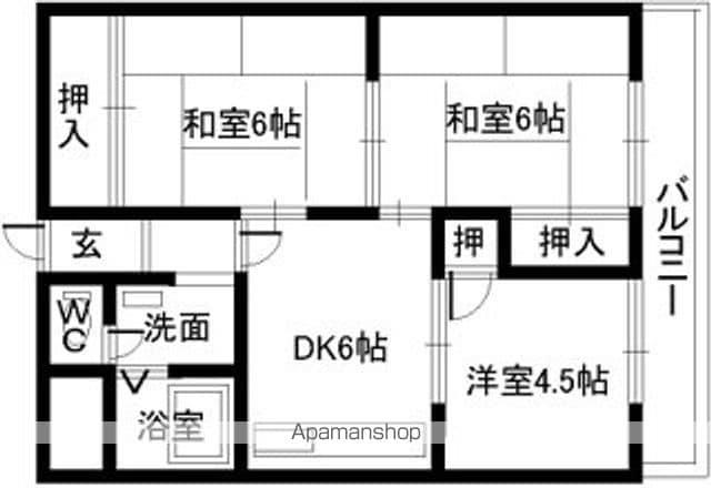 バンクフィールド(3DK/2階)の間取り写真