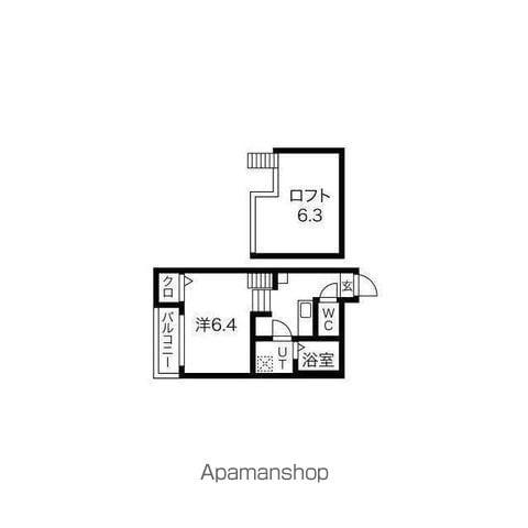 カーサ フェリーチェW(1K/1階)の間取り写真