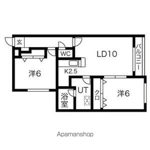 シャトー24(2LDK/4階)の間取り写真