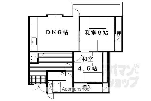 ハイツテラオパートII(2LDK/2階)の間取り写真