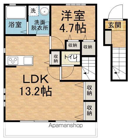 ドリーム安曇野D(1LDK/2階)の間取り写真
