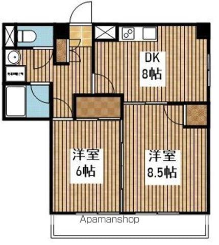 ホーリィCITY(2DK/2階)の間取り写真