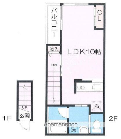 ブリリアンス(ワンルーム/2階)の間取り写真