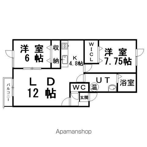 シティフォーラムⅡ(2LDK/1階)の間取り写真