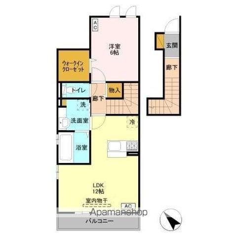 プルミエールⅡ(1LDK/2階)の間取り写真