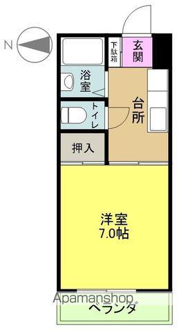 ユーアイハイツ(1K/1階)の間取り写真