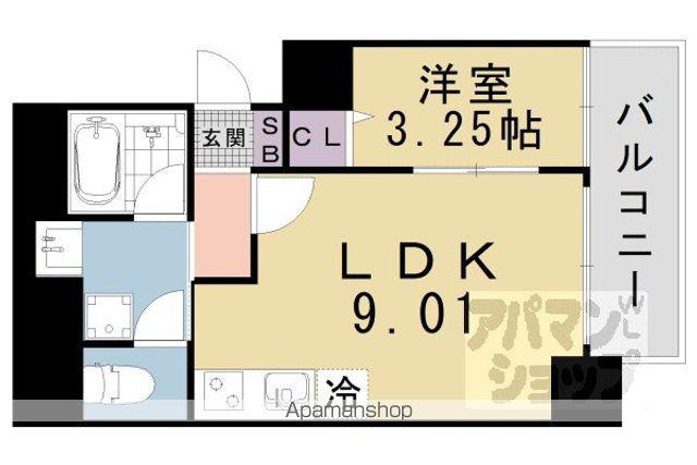 ベルヴィ石山(1LDK/1階)の間取り写真
